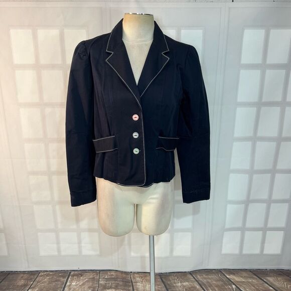 🔥🔥5 for $25🔥🔥 Luella For Target Blue Notch Lapel Three Buttons Lined Blazer - Picture 1 of 11
